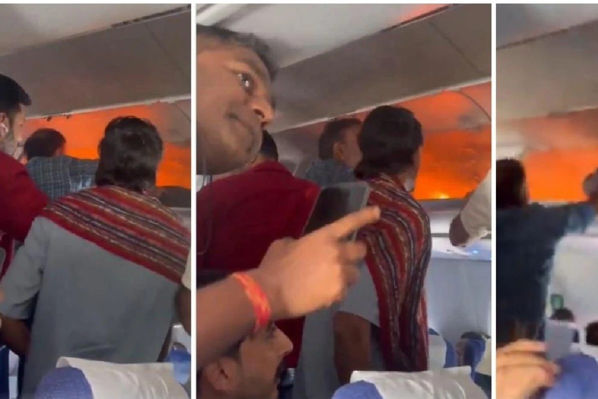 Un avion IndiGo aterizează de urgență în India după ce o baterie externă a luat foc în cabină (Foto: Realitatea)