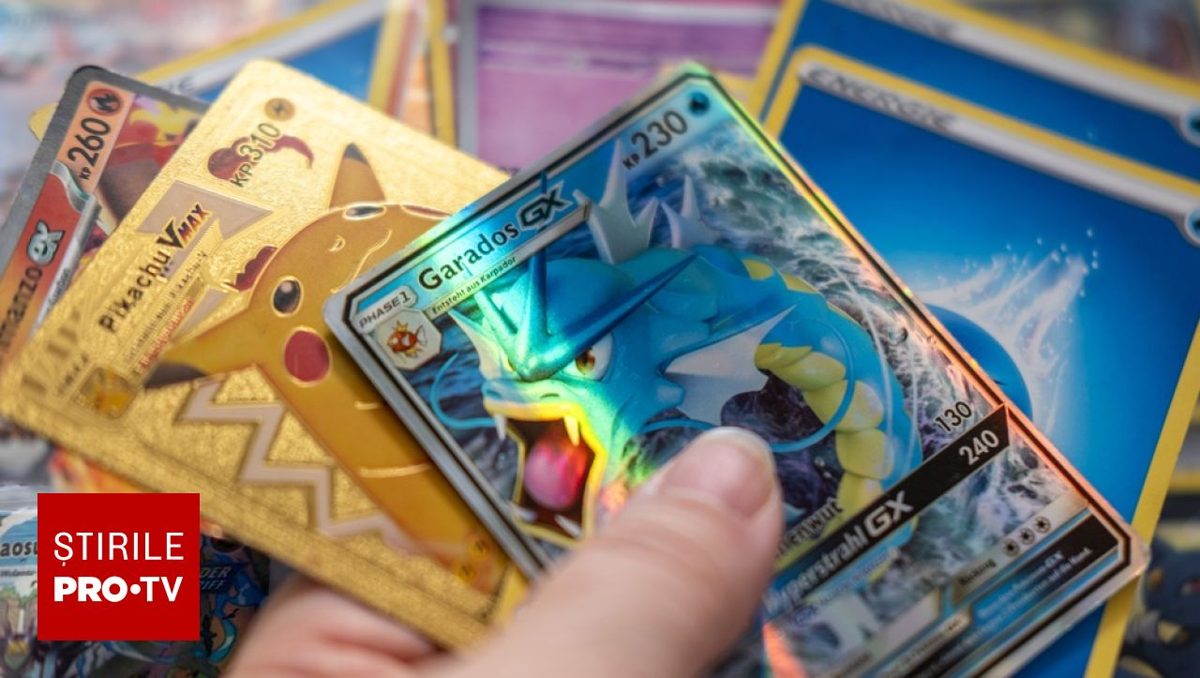 Un pensionar din Marea Britanie a găsit în pod 42 de seturi de cărți Pokémon, care ar putea valora sute de mii de lire (Foto: Știrile ProTV)