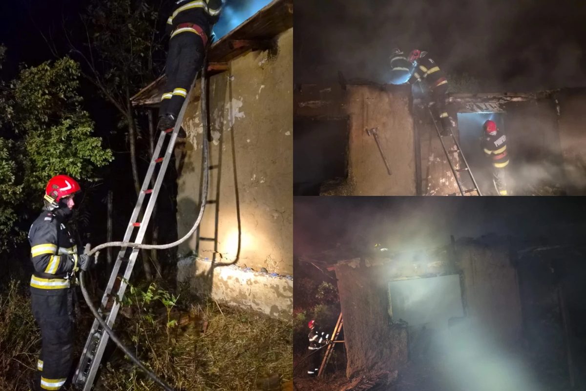 Incendiu la o locuință din localitatea Ostrov, județul Tulcea (Foto: Realitatea)
