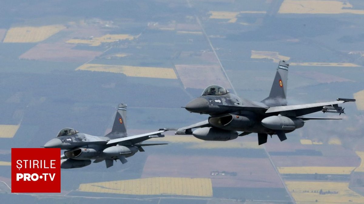 O a doua dronă a pătruns în spațiul aerian al României, în aceeași zi. Două aeronave F-16 au fost ridicate de la sol (Foto: Știrile ProTV)