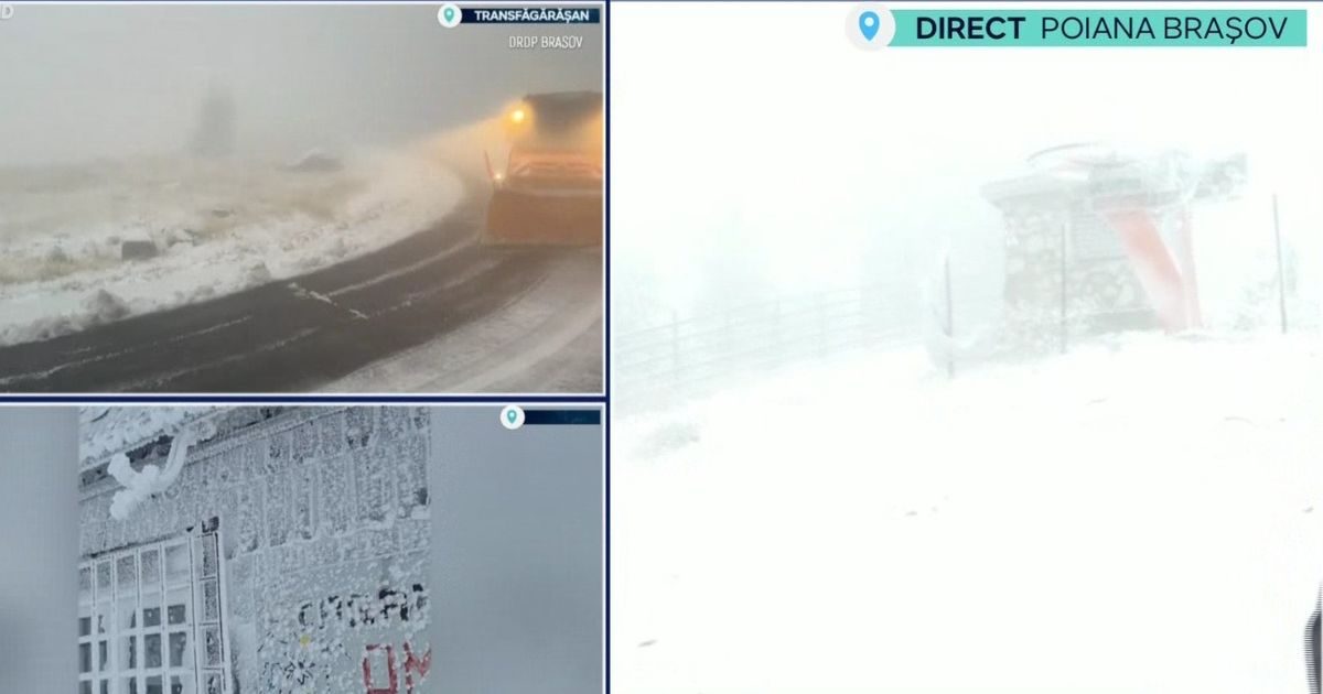 Drumarii au intervenit pe Transfăgărășan după ninsorile din zonele montane (Foto: Știrile Kanal D)