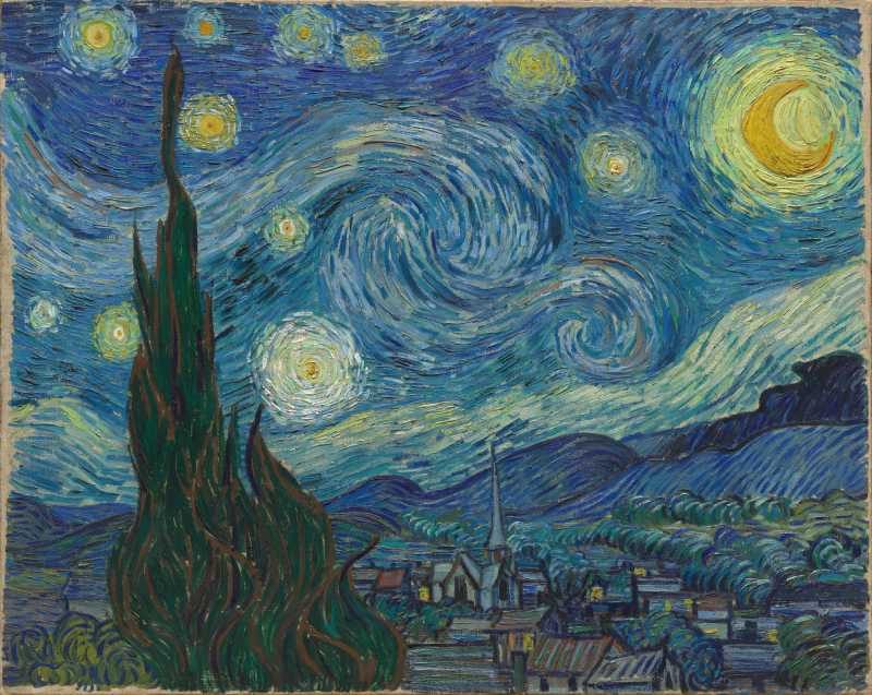 Tabloul 'Noaptea înstelată' de Van Gogh reprezintă cerul așa cum arăta la 22 iulie 1889 (studiu) (Foto: Agerpres)